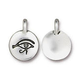 TierraCast EYE OF HORUS Charms Antique Silver Tiny 16.6mm Round Pendant Qty 4 to 20 Silver Plated Pewter Lead Free Drops Metaphysical Charms