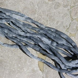 Pearl Gray Silk Cords /Light Pastel Grey Cording 3mm to 4mm x 3 Yards / Hand Dyed Handmade Silk Strings  / Silkwraps Handfasting Cord