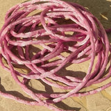 LIGHT RASPBERRY PINK Silk Cords, Hand Dyed Silk Cording, Silk Cord, 3-4mm x 3 Yards, Pastel Pink Silk Strings, Embroidery Supplies