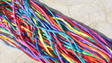 BRIGHTS ASSORTENT 25 Hand Dyed Silk Cords Fiber Strings For Jewelry