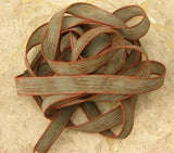 RIVER ROCK Silk Ribbons, Crinkle Silk Ribbons, Hand Dyed Sewn Qty 5 Strings Necklace Ribbon, Jewelry Making Stringing Supplies