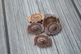 WESTERN Metal Buttons Tierracast Southwestern Concho Buttons 17mm Antique Copper Shank Button Qty 4 to 20 Leather Wraps