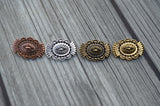 WESTERN Metal Buttons Tierracast Southwestern Concho Buttons 17mm Antique Brass Shank Button Qty 4 to 20 Bronze Leather Wraps