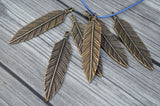 TierraCast Feather Pendants,  Large 3" Feather Charms, 72mm, Antique Brass, Qty 1 to 4, TierraCast Pewter, Bronze, Made in the US, Lead Free