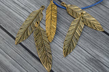 TierraCast Feather Pendants,  Large 3" Feather Charms, 72mm, Antique Gold, Qty 1 to 4, TierraCast Pewter, Made in the US, Lead Free