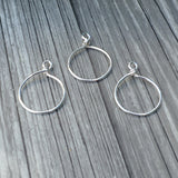 Small Wire Hoop Pendants 20mm wide - Antique Silver TierraCast Charm Holder - Qty 1 to 10 Top Opens to Add Charms