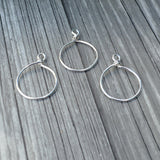 Small Wire Hoop Pendants 20mm wide - Antique Silver TierraCast Charm Holder - Qty 1 to 10 Top Opens to Add Charms