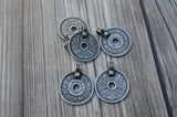 TierraCast ASIAN COIN Pendants, Double Sided Antique Dark Silver, 25mm Qty 2 to 10, Dark Pewter Charms, Made in the USA, Yoga Wrap Charm