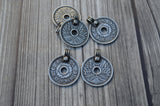 TierraCast ASIAN COIN Pendants, Double Sided Antique Dark Silver, 25mm Qty 2 to 10, Dark Pewter Charms, Made in the USA, Yoga Wrap Charm