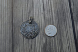 TierraCast 8 FOLD Pendant - Double Sided Eightfold 31mm - Antique Dark Silver Qty 1 to 10 Pendants - Pewter Charms - Eastern Path Collection