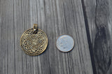 TierraCast 8 FOLD Pendant, Double Sided Charm, 31mm, 1 1/4" Antique Gold, Qty 1 to 10 Pewter Charms, Eastern Path Collection