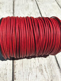 Leather Wrap Cord NATURAL DYE RED Round Leather Cord 2mm 4 Yards or Spool 24 Yards,  Grey Cording Great Leather Wrap Bracelets