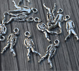 TierraCast Zombie Charms, Frightful Delightful, Qty 4, Antique Silver, Walking UnDead Charms, Great Halloween Charm Jewelry