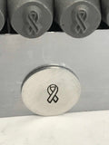 Ribbon Outline 6mm metal stamp - Breast Cancer or Autism awareness ribbon stamp - square shank hand stamping tool - Stamping supplies