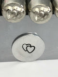 Double Heart Metal Stamp, 6mm, Intertwined Hearts Stamp for, Love, Valentines Day or Wedding Shower Design, Steel Stamp, Hand Stamping Tool