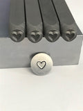 HEART Metal Stamp 6mm Outline Heart Stamp for Valentines Day Wedding Shower Steel Punch, Metal Stamping Tool for Hand Stamped Jewelry