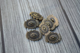 WESTERN Metal Buttons Tierracast Southwestern Concho Buttons 17mm Antique Brass Shank Button Qty 4 to 20 Bronze Leather Wraps