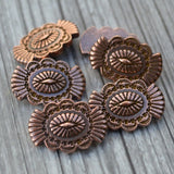 WESTERN Metal Buttons Tierracast Southwestern Concho Buttons 17mm Antique Copper Shank Button Qty 4 to 20 Leather Wraps