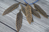 TierraCast Feather Pendants,  Large 3" Feather Charms, 72mm, Antique Brass, Qty 1 to 4, TierraCast Pewter, Bronze, Made in the US, Lead Free