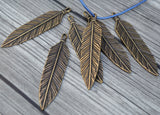 TierraCast Feather Pendants,  Large 3" Feather Charms, 72mm, Antique Brass, Qty 1 to 4, TierraCast Pewter, Bronze, Made in the US, Lead Free