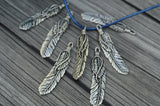 TierraCast Feather Pendant,  Medium 2" Feather Charm, 49mm, Antique Silver, Qty 1 to 4, Western Southwest Pewter Charms, Made in the US