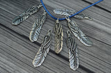 TierraCast Feather Pendant,  Medium 2" Feather Charm, 49mm, Antique Silver, Qty 1 to 4, Western Southwest Pewter Charms, Made in the US