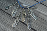 TierraCast Feather Pendant,  Medium 2" Feather Charm, 49mm, Antique Silver, Qty 1 to 4, Western Southwest Pewter Charms, Made in the US