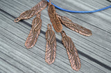 TierraCast Feather Pendant,  Medium 2" Feather Charm, 49mm, Antique Copper, Qty 1 to 4, Western Southwest Pewter Charms, Made in the US