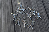 TierraCast Zombie Charms, Frightful Delightful, Qty 4, Antique Silver, Walking UnDead Charms, Great Halloween Charm Jewelry