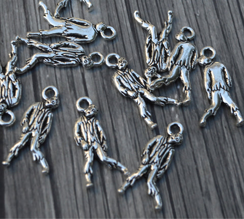 TierraCast Zombie Charms, Frightful Delightful, Qty 4, Antique Silver, Walking UnDead Charms, Great Halloween Charm Jewelry