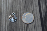 Chinese Lu Charms, TierraCast Pendants, Tiny 14.6mm Charms, Antique Silver, Qty 4 to 20, Plated Pewter From Jade Collection