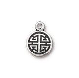 Chinese Lu Charms, TierraCast Pendants, Tiny 14.6mm Charms, Antique Silver, Qty 4 to 20, Plated Pewter From Jade Collection