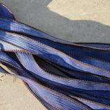 TEXAS BLUE JEANS Silk Ribbons,  Hand Dyed Sewn Ribbons 5 Strands Handmade, Bluejean Brown, Great Necklace or Bracelet Wraps