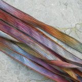 DESERT BLOOM Silk Ribbons, Hand Dyed Handmade Silk Ribbon Strings 5 Silk Watercolor Ribbons