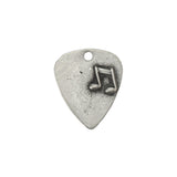 GUITAR PICK with Music Note, Pewter Hand Stamping Blanks, Triangle Musical Note, Antique Silver, 16 Gauge, Qty 2 to 4 Discs DiY Tags