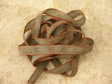 NEUTRALS Assortment Silk Ribbons, Qty 5, Crinkle Silk Ribbons, Black Olive Green Khaki Terracotta River Rock Jewelry Making Craft Ribbon