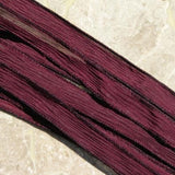 BURGUNDY Hand Dyed Silk Ribbons Qty 5 Hand Dyed Sewn Strings Deep Maroon Red, Stringing Supplies for Jewelry or Craft Ribbon