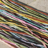 SOFTER SHADES Silk Cord, Silk Cording, Bulk Assortment 10 to 50 Hand Dyed Hand Sewn 2-3mm Silk Strings, Jewelry Making Craft Cords