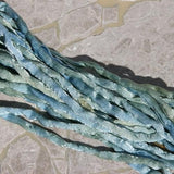 Seaside Hand Dyed Silk Cord Sea Side Silk Cords 3 Yards 3mm to 4mm Bridal Flower Trim Jewelry Making Strings Blue Tan Green Sea Glass Colors