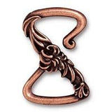 TierraCast FLORAL Z HOOK Clasps Antique Copper, Flower Z Clasp, Tierracast Leather Findings, 28mm Qty 2, Large Clasps