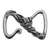 TierraCast FLORAL Z HOOK Clasps Antique Silver, Flower Z Clasp, Tierracast Leather Findings, 28mm Qty 2, Large Clasps