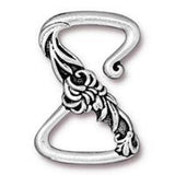 TierraCast FLORAL Z HOOK Clasps Antique Silver, Flower Z Clasp, Tierracast Leather Findings, 28mm Qty 2, Large Clasps