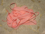 CANTALOUPE Silk Ribbons, Crinkle Ribbons, Qty 5 Hand Dyed Strings Pastel Peach Strands, Jewelry Making Stringing Supplies Bracelet Wraps