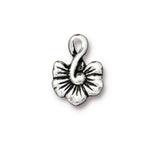 TierraCast LARGE BLOSSOM Charms, Antique Silver Qty 4 to 20, 16mm Flower Pendant Made in the USA Lead Free Pewter Jewelry Making Components