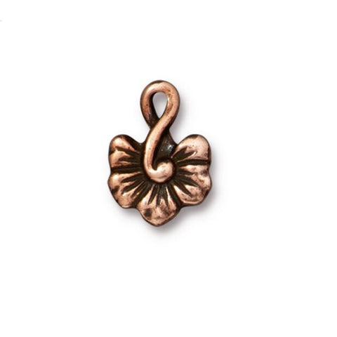 TierraCast LARGE BLOSSOM Charms, Antique Copper Qty 2 to 20, 16mm Flower Pendant, Made in the USA Lead Free Pewter Jewelry Making Components