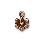 BLOSSOM Charms, TierraCast Antique Gold, 16mm, Antique Copper or Antique Silver, Flower Drops Qty 4 to 20,  Blossom Collection