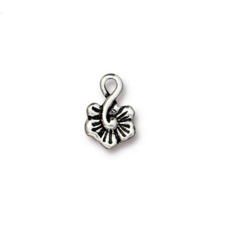 SMALL BLOSSOM Charms, Antique Silver Qty 2 to 20, 12mm Flower Pendant Made in the USA Lead Free Pewter Jewelry Making Components