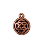 Small CELTIC KNOT Charms, Antique Copper, Tierracast, Qty 4 to 20, Irish Celtic Drops, Tierra Cast, Bulk Celtic Charms,