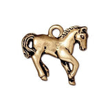 TierraCast HORSE Charms, TIERRACAST Country Western Yearling Pendants Qty 4 to 20, Antique Gold, Cowboy Cowgirl Bulk Discount, Double Sided