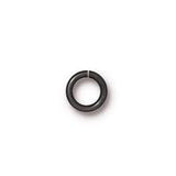 TierraCast 100 ROUND JUMP RINGS, 16 Gauge 7mm, Black Plated Brass, Qty 100, Open Heavy Jumprings, Bulk